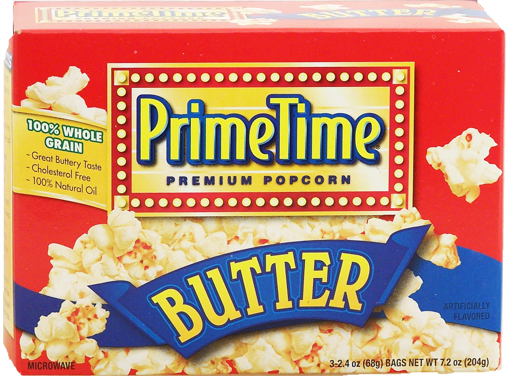 Prime Time  butter microwave popcorn, 3 2.4-ounce bags, 100% whole grain Full-Size Picture